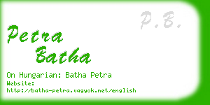 petra batha business card